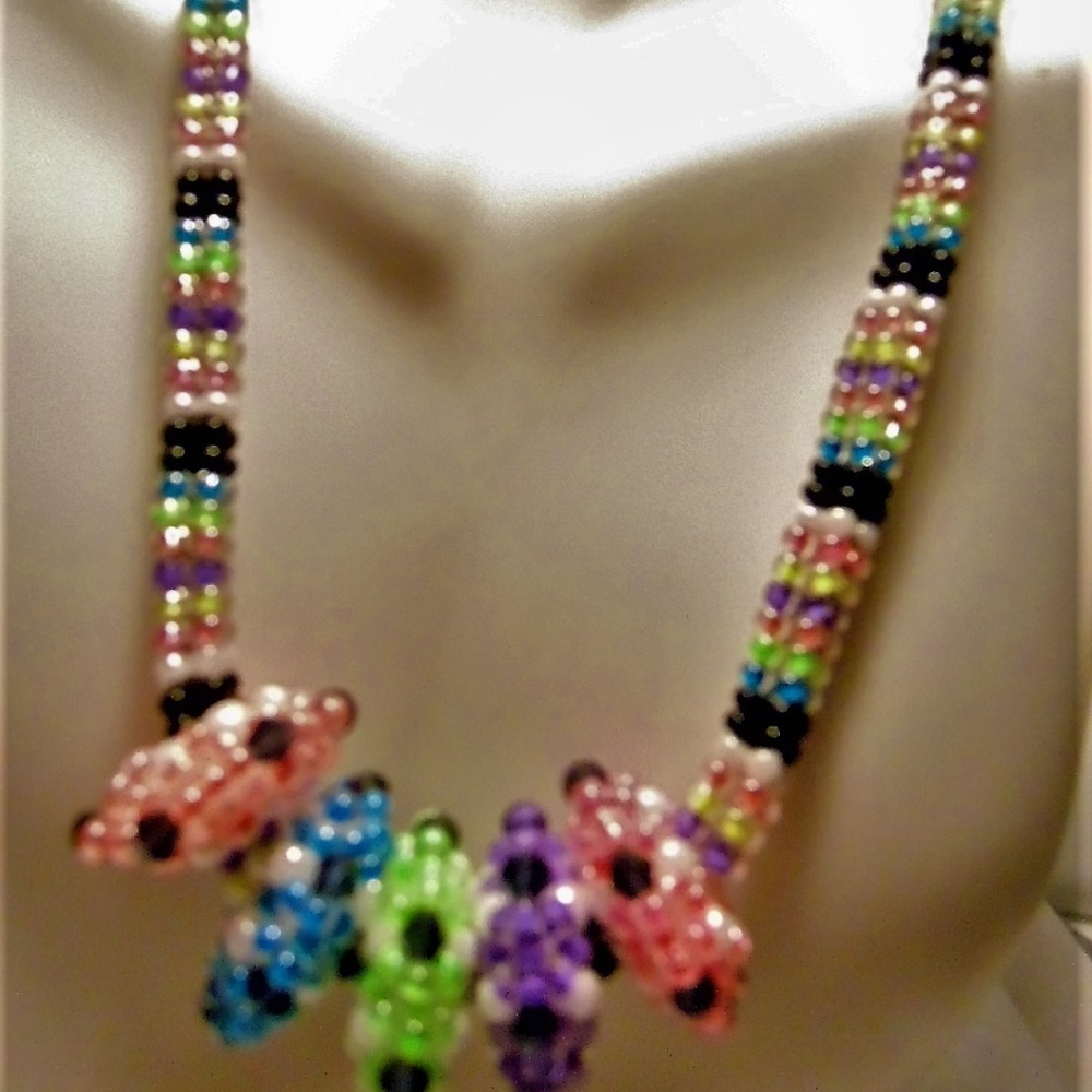 Satellites Necklace, Neon Necklace - Picture 3 of 3